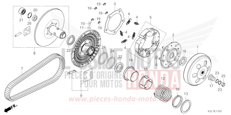 DRIVEN FACE for ADV 350 MAT RUTHENIUM SILVER METALLIC (NHB88) from 2025